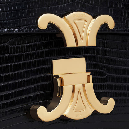 Borsa Teen Triomphe in pelle di lucertola nero