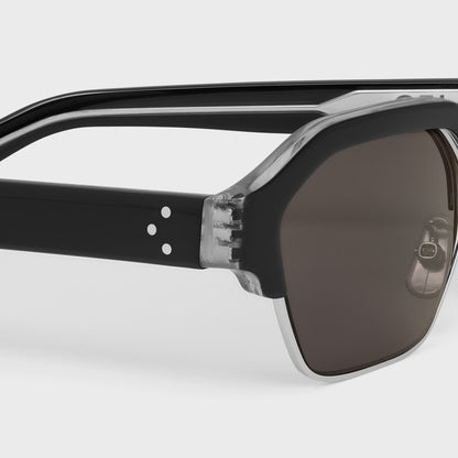 Occhiali da sole Black Frame 63 in acetato e metallo nero/argento