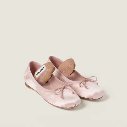 Orchid Pink Satin Ballet Flats