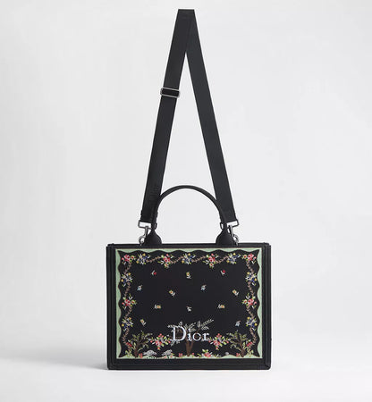 Borsa Dioramour Medium Dior Book Tote con tracolla nera