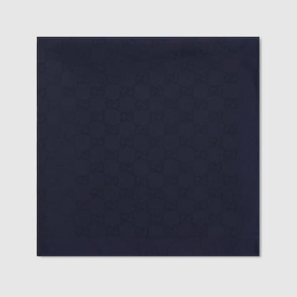 Blue GG silk and cotton pocket square