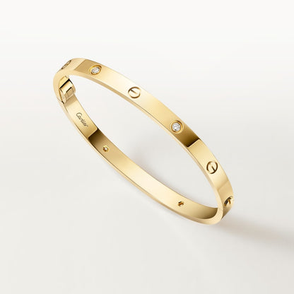 LOVE bracelet, medium model, 4 diamonds, gold