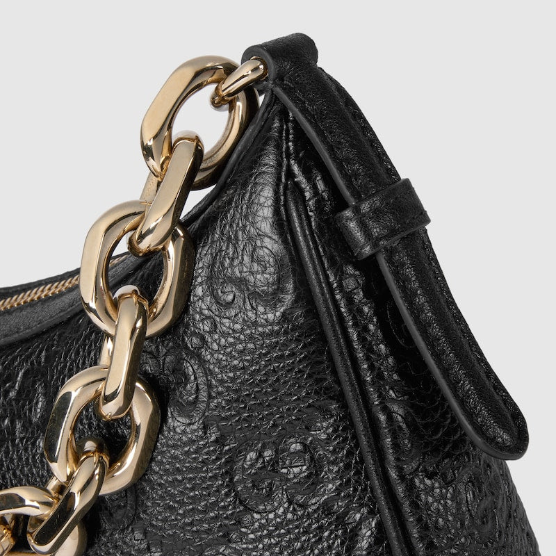 Borsa a Spalla GG Emblem Misura Media Nera