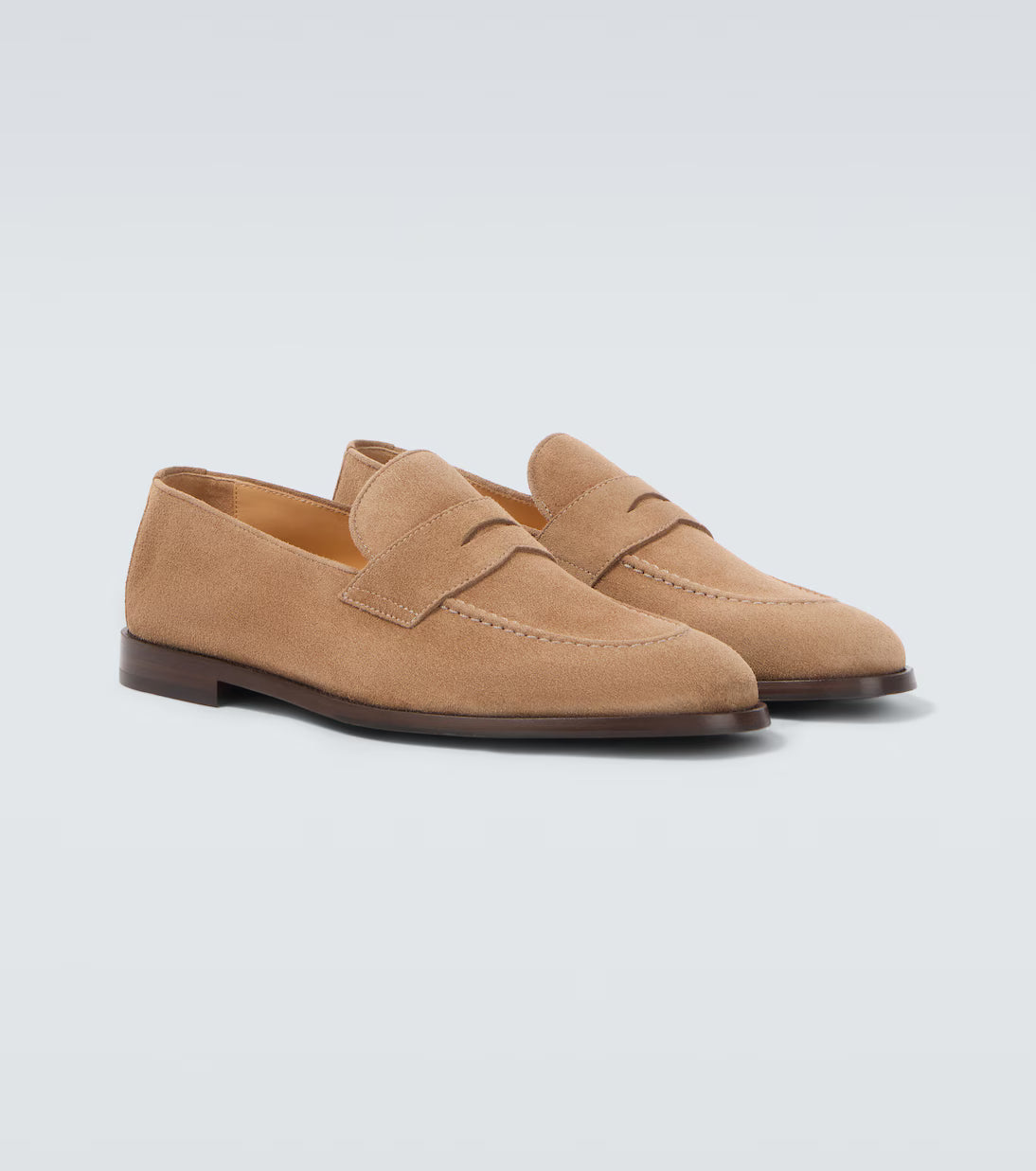 Beige suede loafers