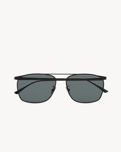 Men's square sunglasses with black metal frame