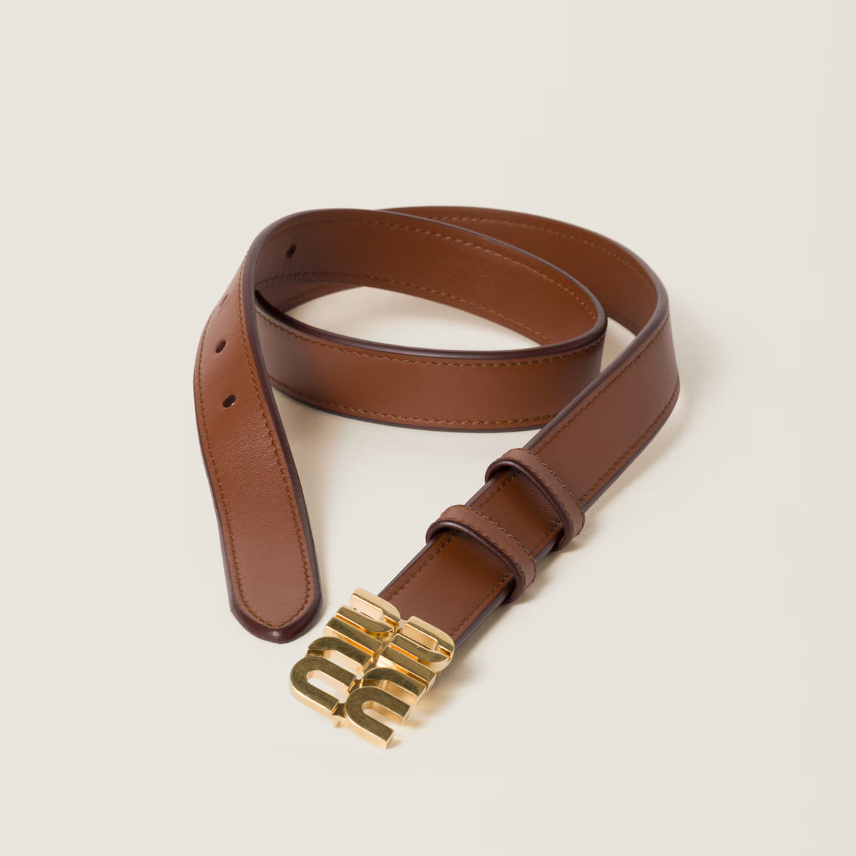 Tobacco Leather Belt 2.5cm