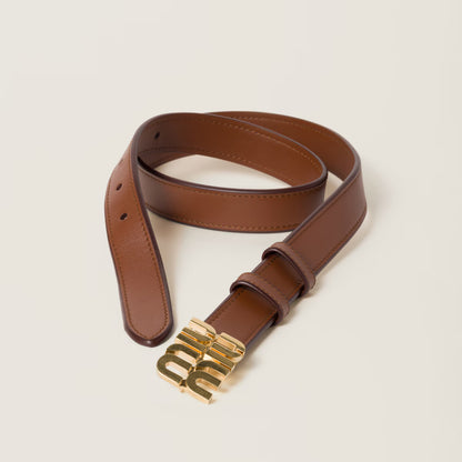 Tobacco Leather Belt 2.5cm