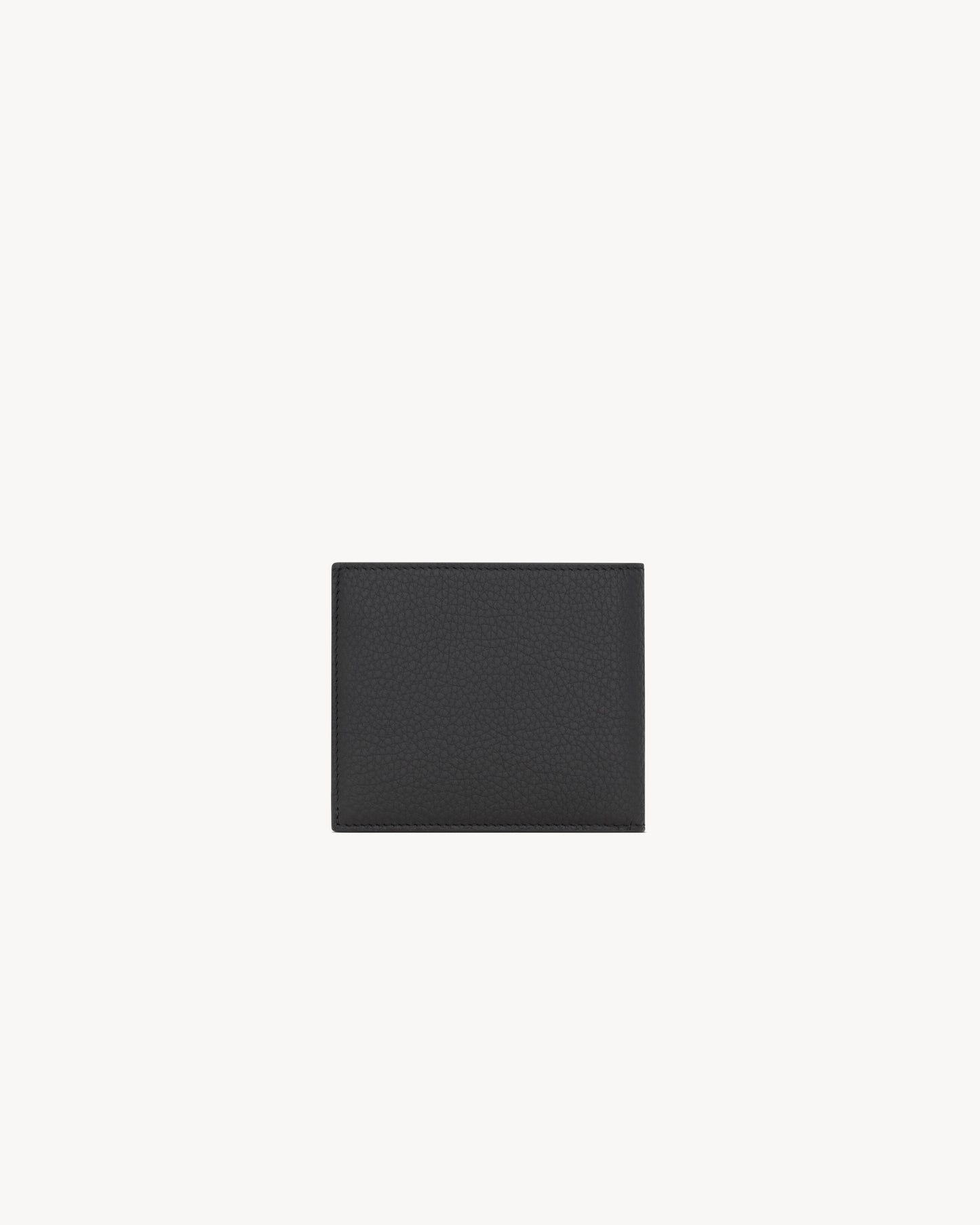 East/West TINY CASSANDRE wallet in black grained leather
