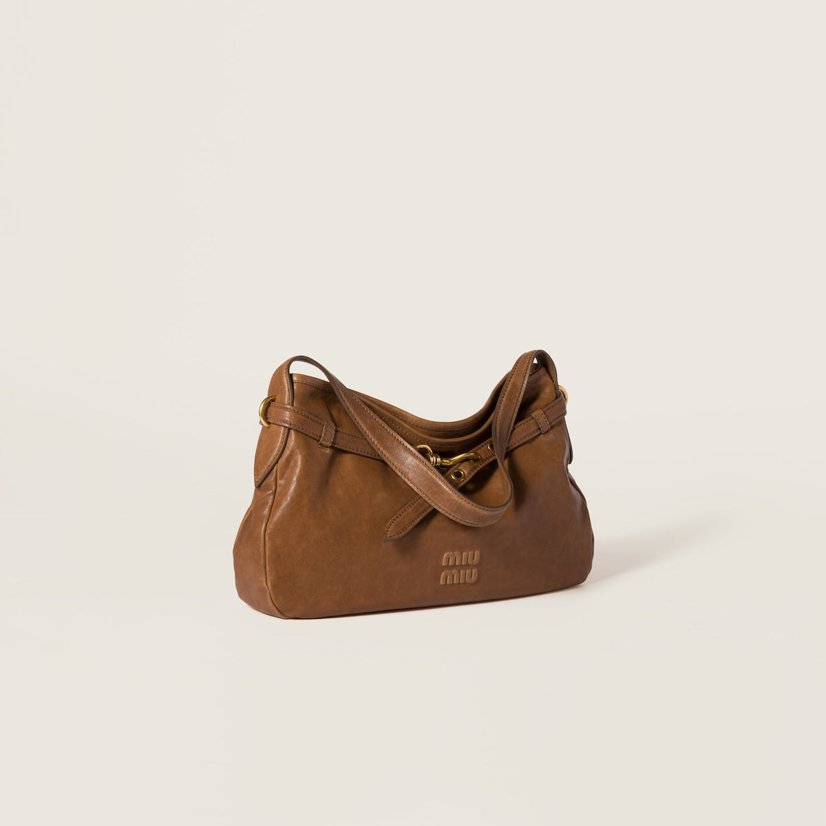 Aventure medium bag in brown nappa leather