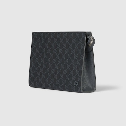 Small two-tone pouch in black GG Supreme fabric