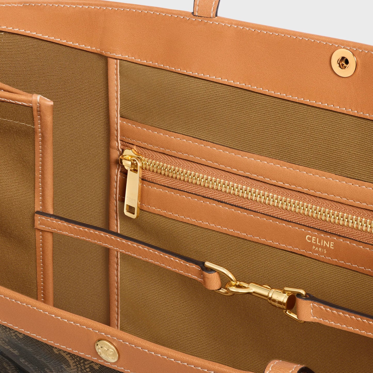 SHOPPER PIATTA GRANDE IN TESSUTO TRIOMPHE MIELE