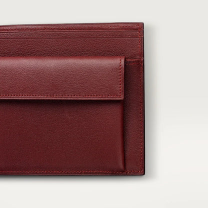 Portafoglio 6 carte Must de CT in pelle di vitello bordeaux con finitura oro