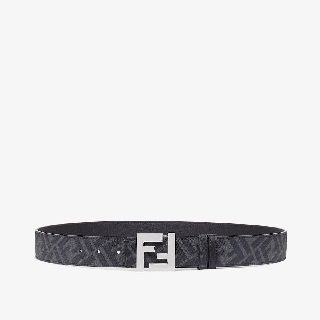 Men's reversible black leather belt