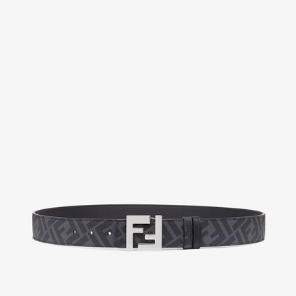 Men's reversible black leather belt