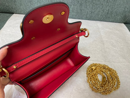 Borsa a tracolla in pelle di vitello Locò Bordeaux