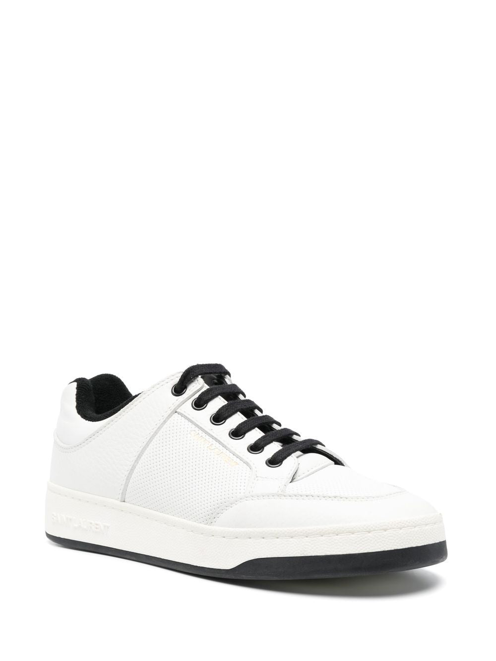 SL/61 black and white low-top sneakers in calf leather