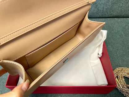 Borsa a tracolla in pelle di vitello Locò Beige