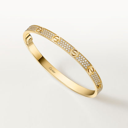 LOVE bracelet, medium model, pavé, gold finish