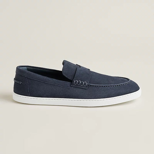 Job loafer in suede blu scuro