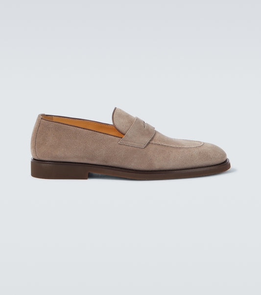 Mocassini Penny in suede grigio