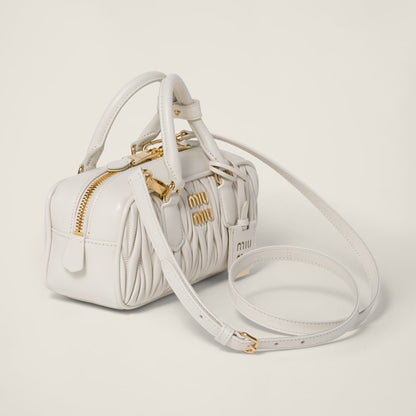 Regular Arcadie bag in white quilted nappa leather
