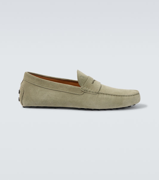 Mocassini Gommino in suede verde