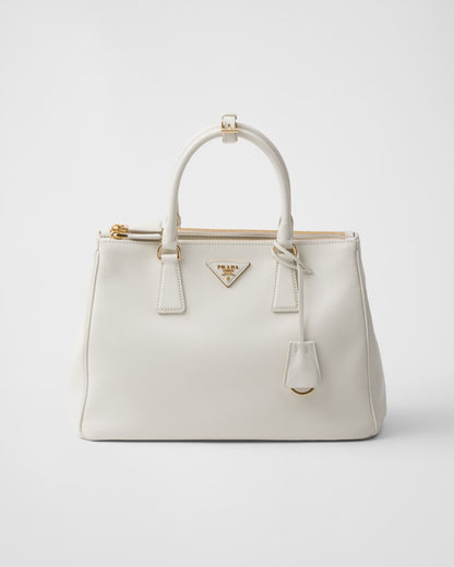 Galleria large white leather bag