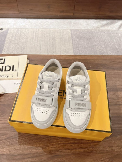 Grey leather Match sneakers with white leather details