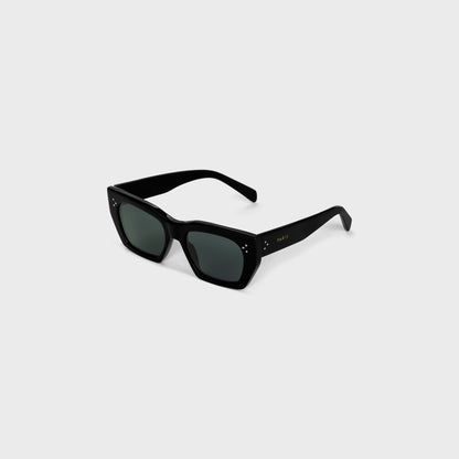 Occhiali da sole cat-eye S342 in acetato nero donna