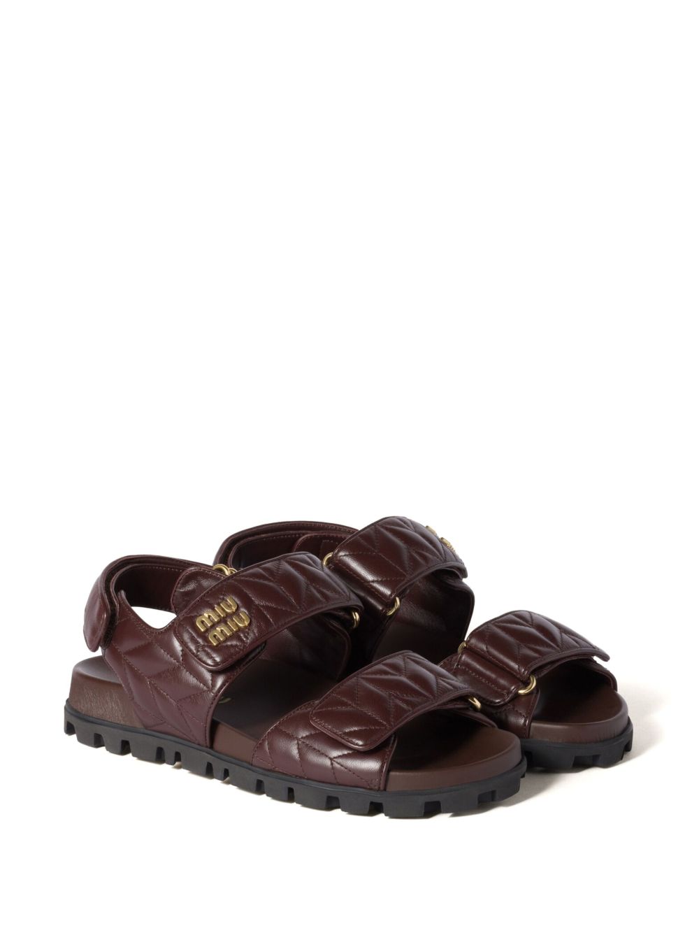 Bordeaux quilted leather sports sandals