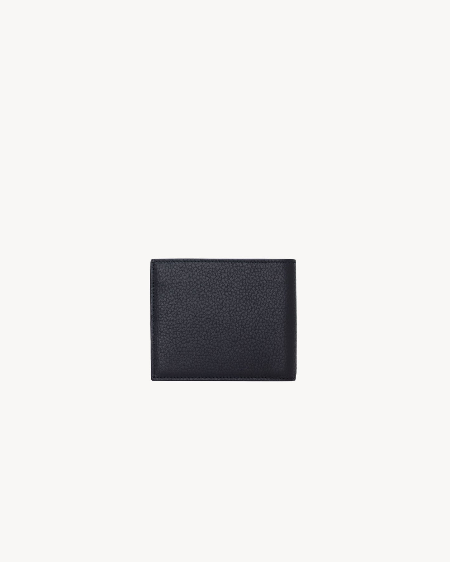 East/West TINY CASSANDRE wallet in dark blue grained leather