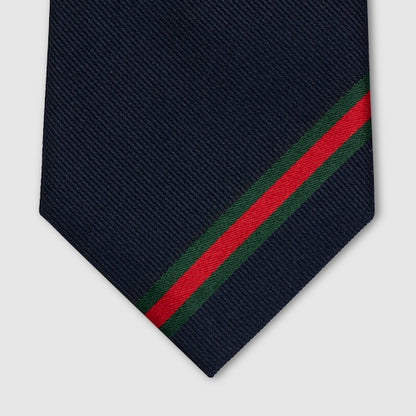 Web jacquard silk tie with GG crest