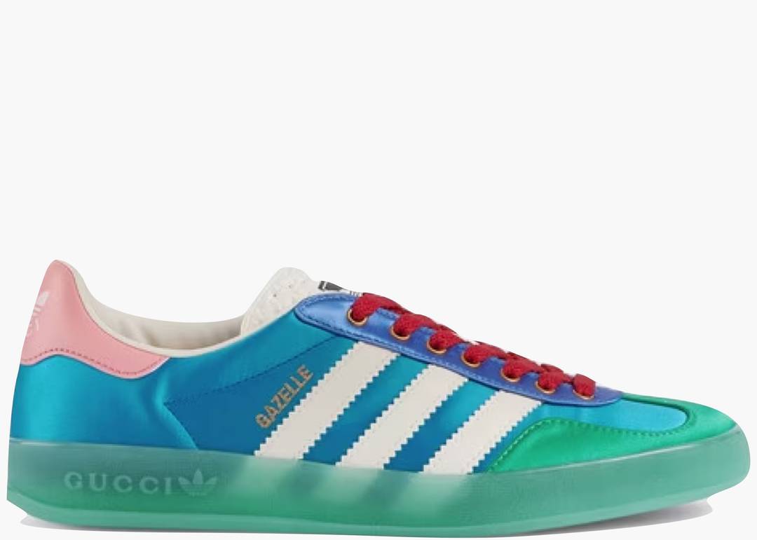 GG x Adidas Gazelle Hellblaue Seide