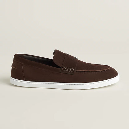 Brown suede loafer