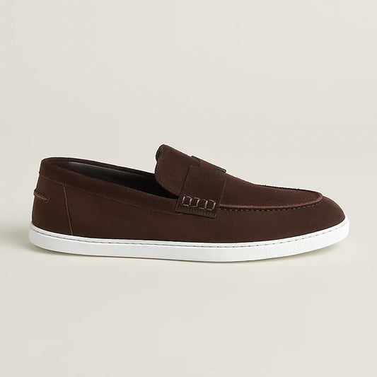 Job loafer in suede marrone