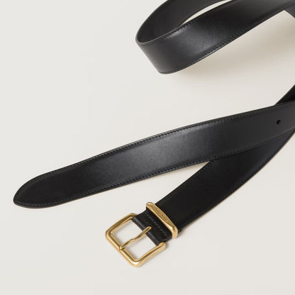 Black leather belt 3.5cm