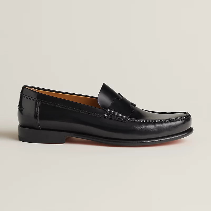 Kennedy black leather loafers