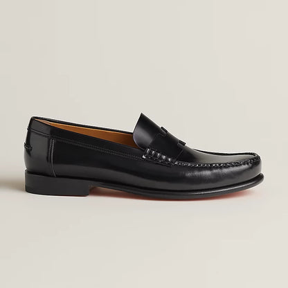 Kennedy black leather loafers