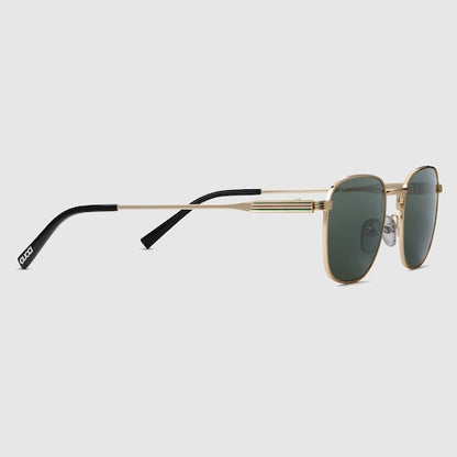 Men's gold-tone round sunglasses