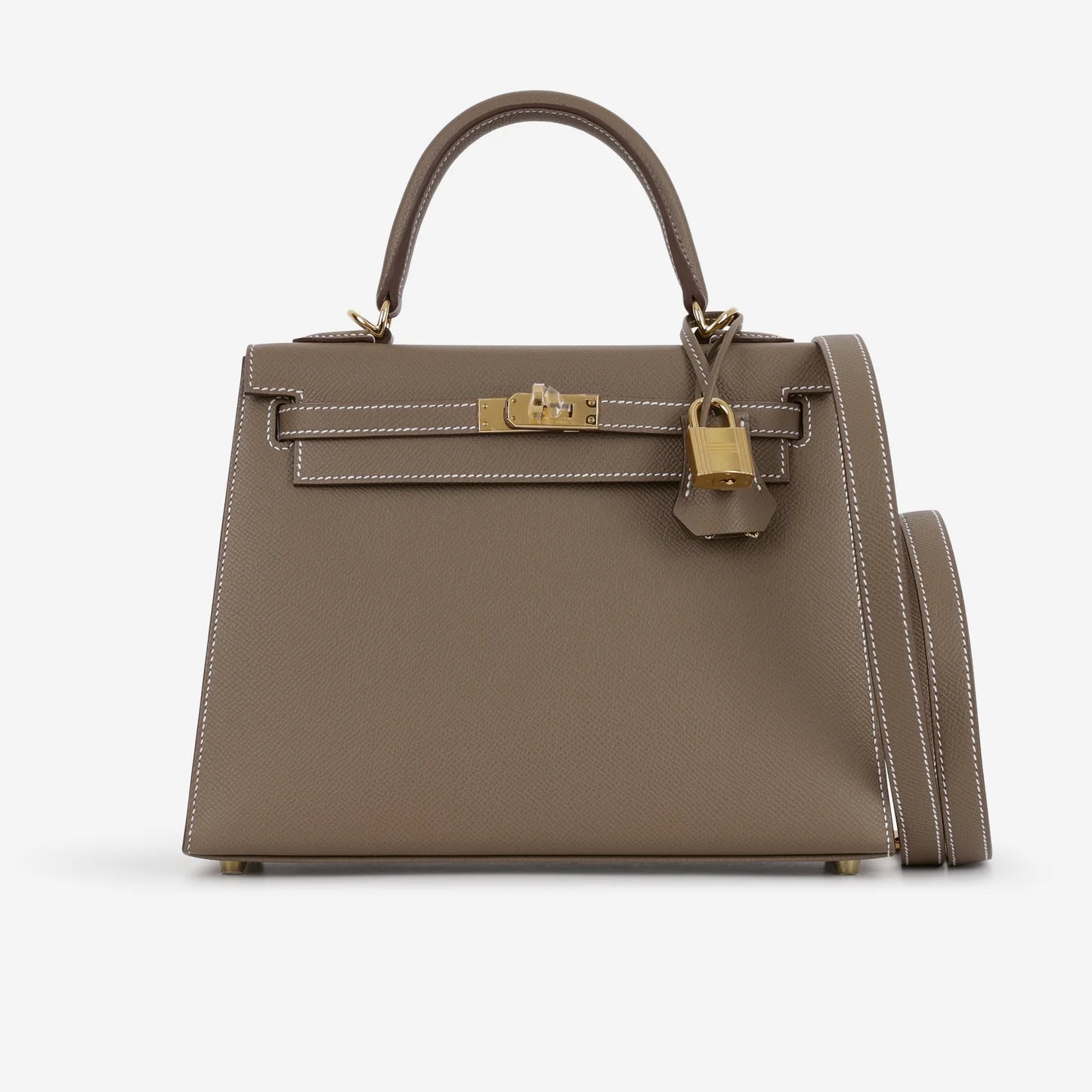 Kelly 25 Etoupe with gold hardware Epsom