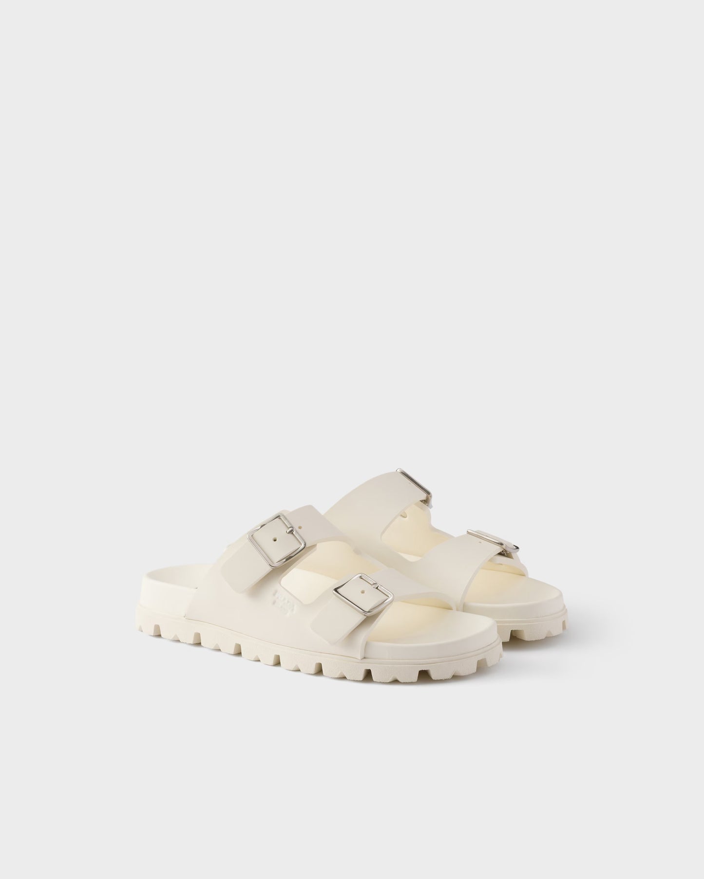 Ivory rubber slider sandals