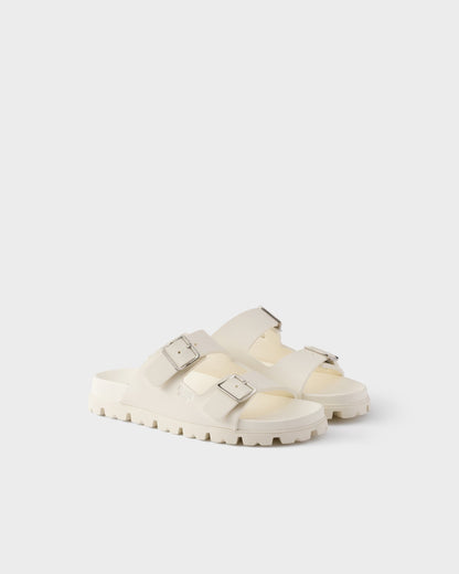 Ivory rubber slider sandals