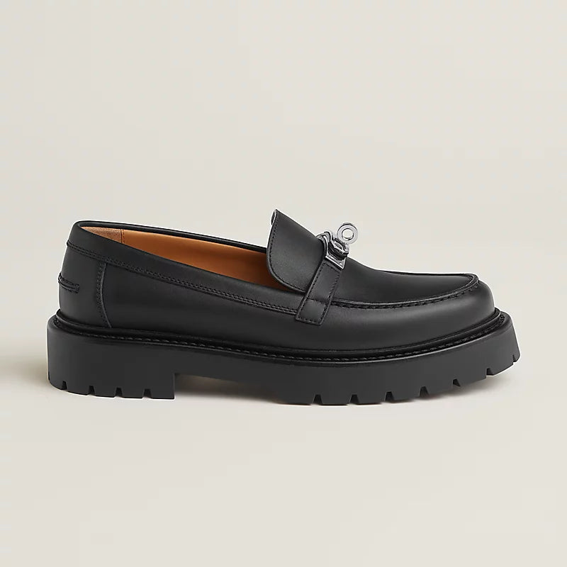 Black leather loafer icons