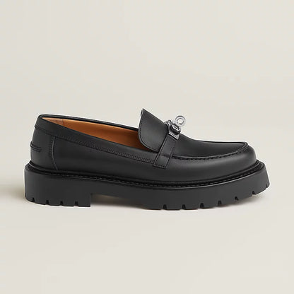 Black leather loafer icons