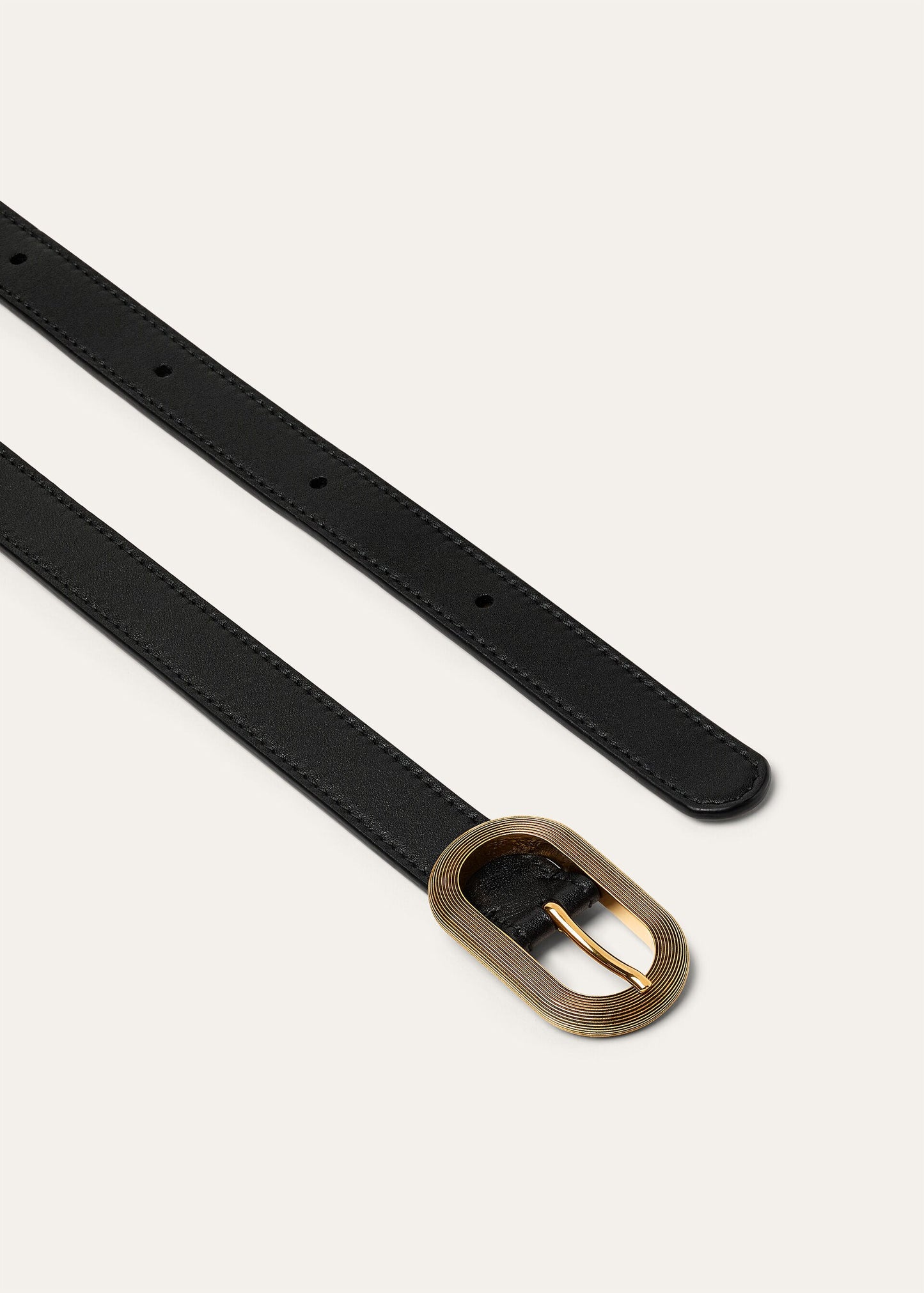 Women's Guilloché Belt Black/Gold Finishing