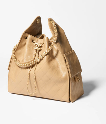 Borsa CHANEL 25 media beige scuro