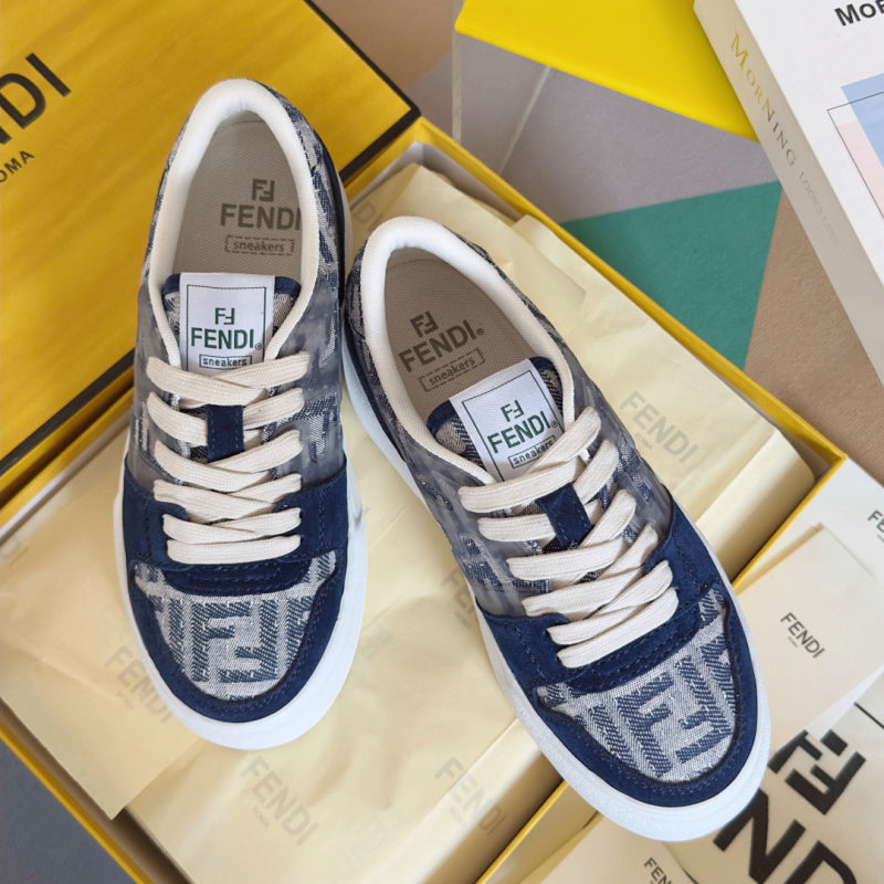 Match Sneakers con plateau in tela FF Fabric Canvas blu
