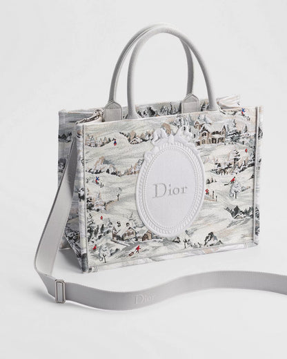 Borsa media Book Tote con tracolla bianca