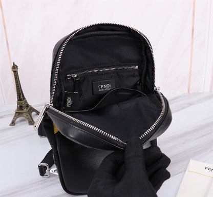 Borsa a tracolla FF Jacquard Nero/Giallo