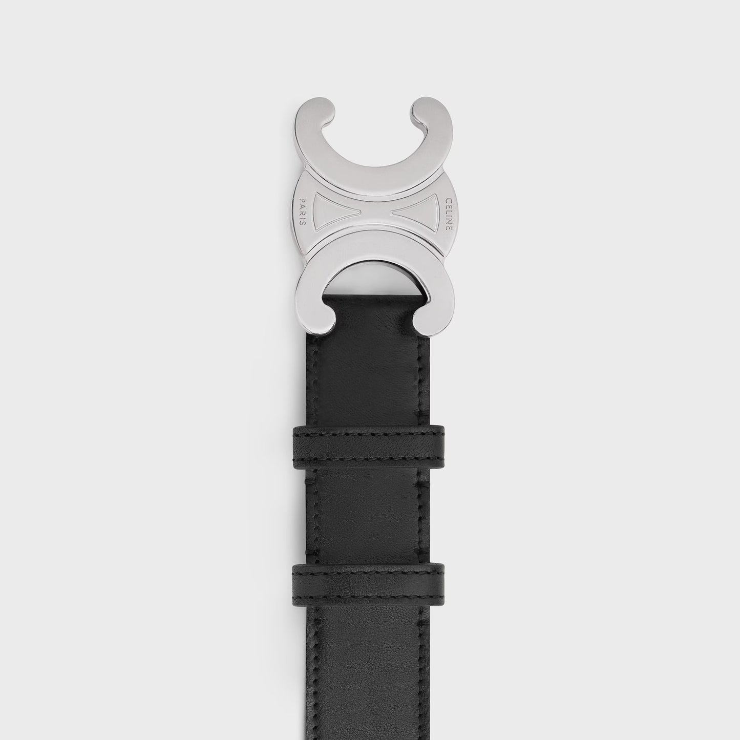 Cintura Triomphe 30 mm in pelle di vitello vintage nero uomo